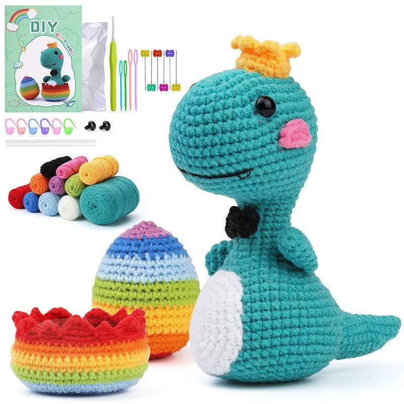 Easy To Do Knitted Crochet Starter Kit Animal DIY Handmade Wool Yarn 5 PCS Jellyfish Beginners Crochet Kit for Beginners
