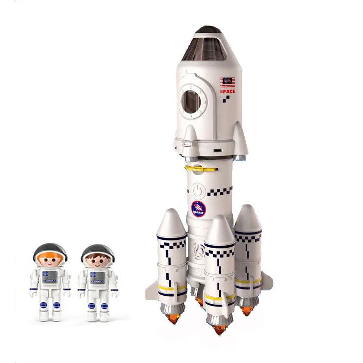Educational Wholesale Kids Spaceship Space Rocket Ship Toys with Launch Control Center & Mini Astronaut & light music spraying