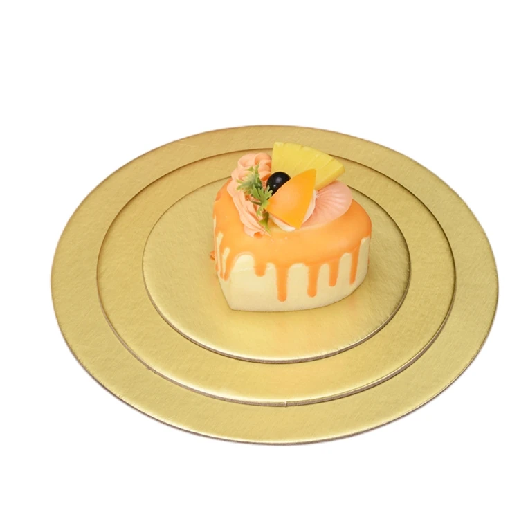Wholesaler 6/7/8/9/10 Inch Gold Cake Boards Round Base Food Grade Cardboard Cake Plate For Birthday Wedding Parties
