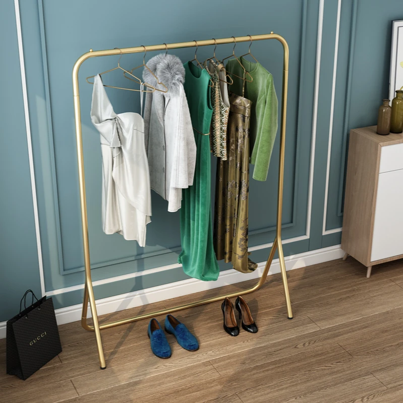 
RTS Modern multifunctional metal coat rack free floor standing clothes tree hanger coat rack 