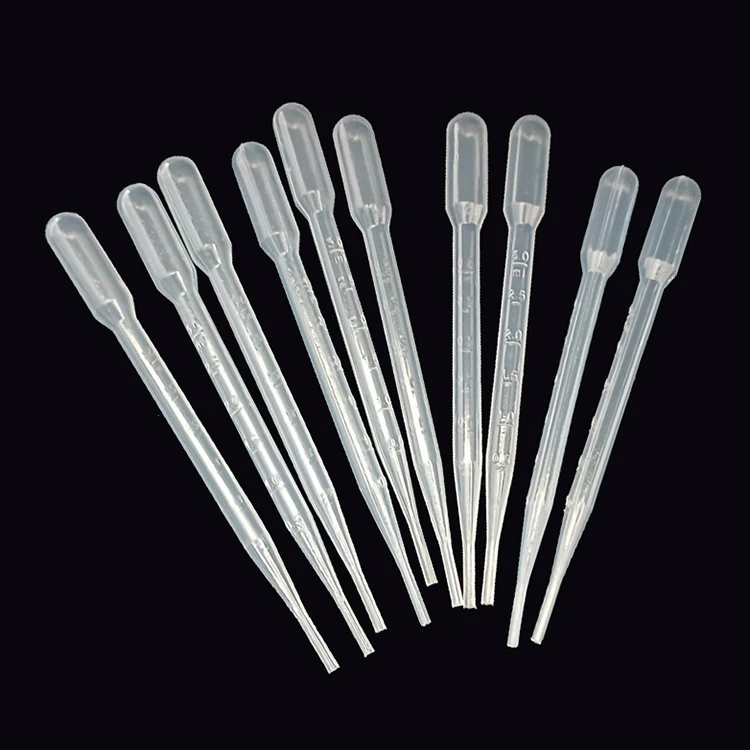 Laboratory disposable transparent plastic dropper transfer pipet pasteur micro pipettes