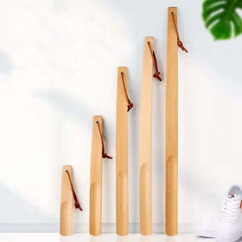 Hot Sale Wooden Shoe Horn With Long Handle Custom Logo Shoe Horn