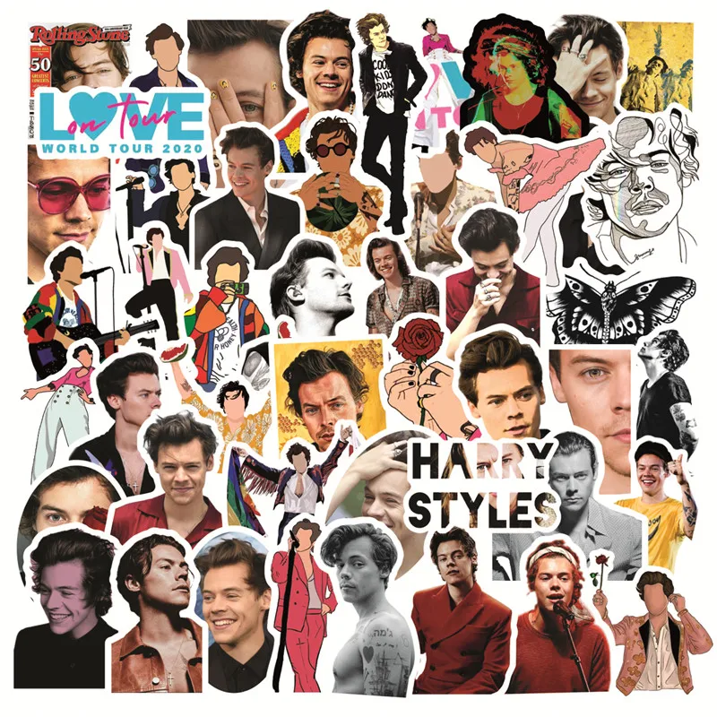  50 шт. Harry Styles» виниловые наклейки водонепроницаемые для украшения ноутбука девочек Автомобиль Мотоцикл чемодан скейтборд DIY