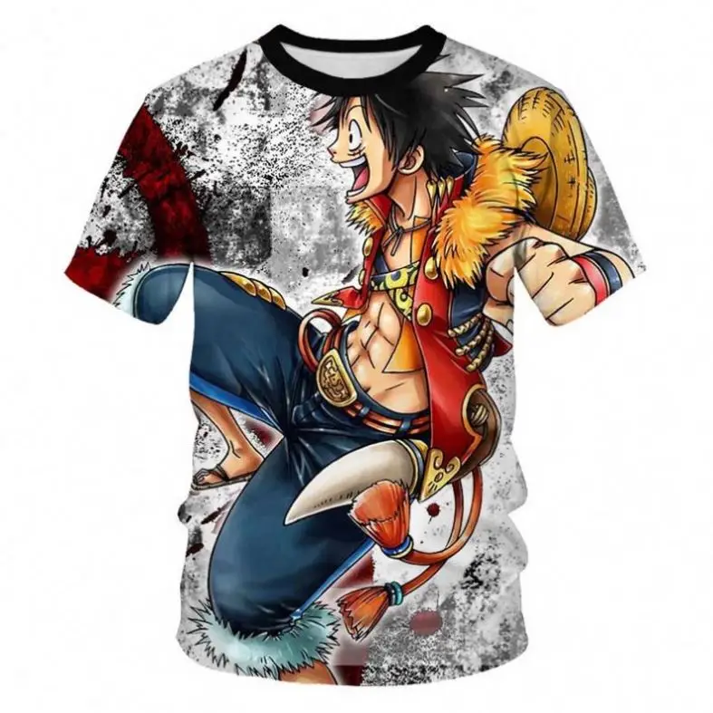 100% cotton anime t-shirt one piece cartoon manga t shirt japanese tshirt