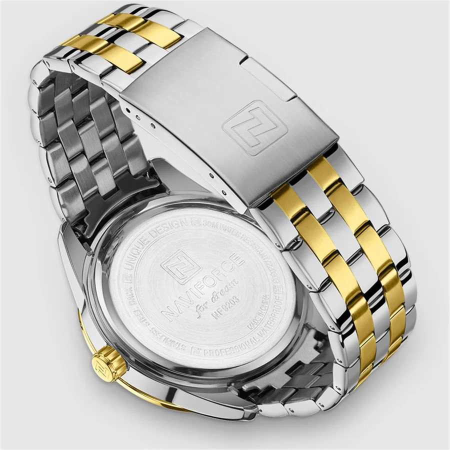 NAVIFORCE 9203 Mens Watches Luxury Quartz Watch Factory Wholesale Stainless Steel Water Resistant Luminous Wrist Watch