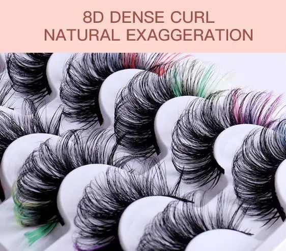 Free sample High same mink hair color eyelashes thick curling eye end false eyelashes