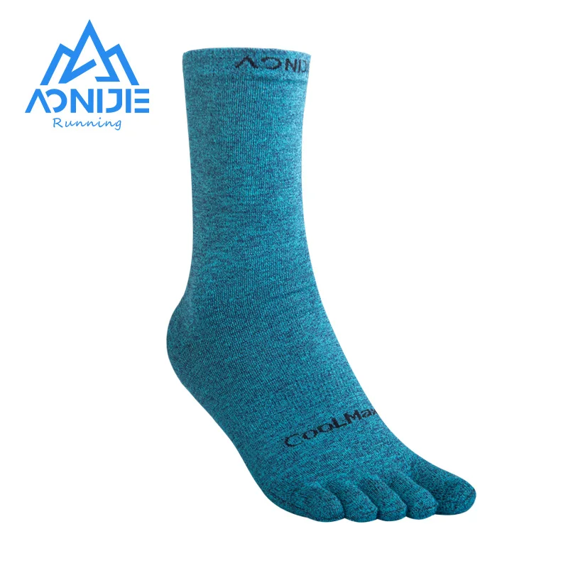 AONIJIE E4830 Outdoor Sports Long Tube Five Finger Socks Cross-country Running wicking Breathable Toe Socks for Climbing Hiking