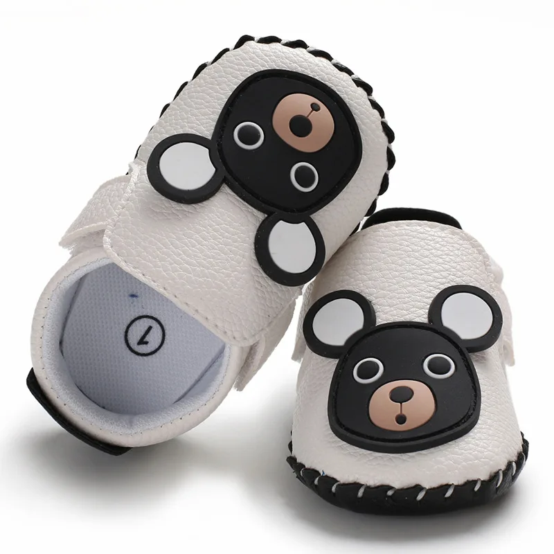 Spring and Autumn Seasons 0-1 year old baby shoes rubber sole non-slip cartoon avatar PU baby toddler shoes