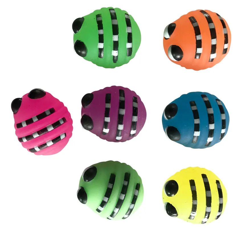 funny Tpr foam filling 2022 New Design Multiple colored stripes Lovely insects ball toys Used Of Outdoor Sports