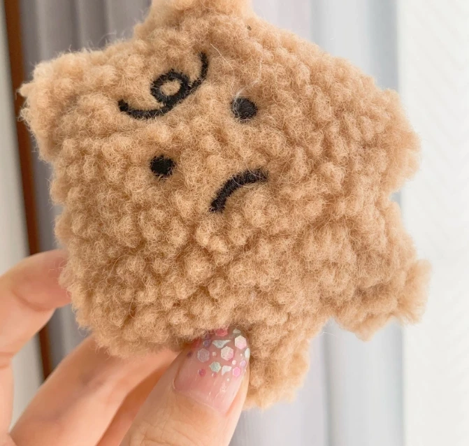 Unhappy bear brooch plush keychain bag bag doll couple doll pendant
