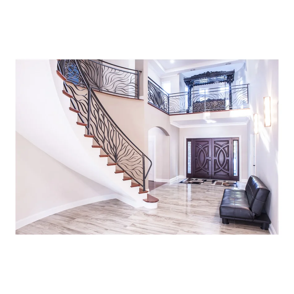 ACE Carbon Steel Modern Style Wrought Iron Staircase railing Design from Foshan Factory