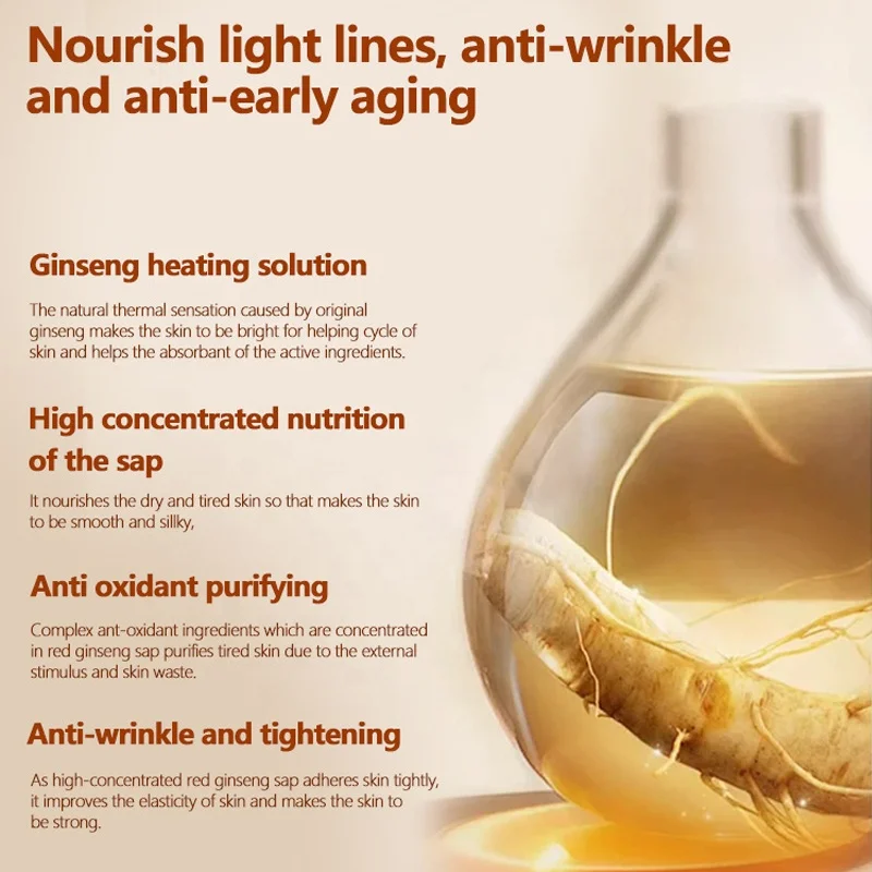 Manufacturer Custom 30ML Skin Care Beauty Product Repairing Moisturizing Anti-aging Anti Wrinkle Ginseng Serum for face