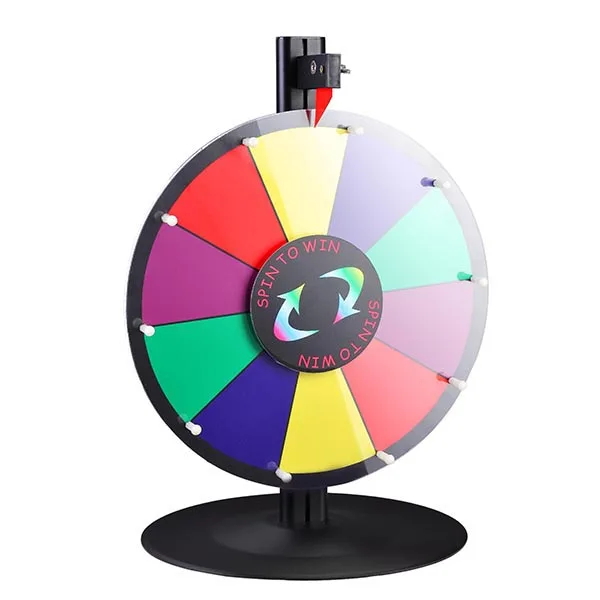 Factory wholesale sales Custom Standing Spinning lucky Prize Wheel Fortune 24 inches Wheel With iron Base