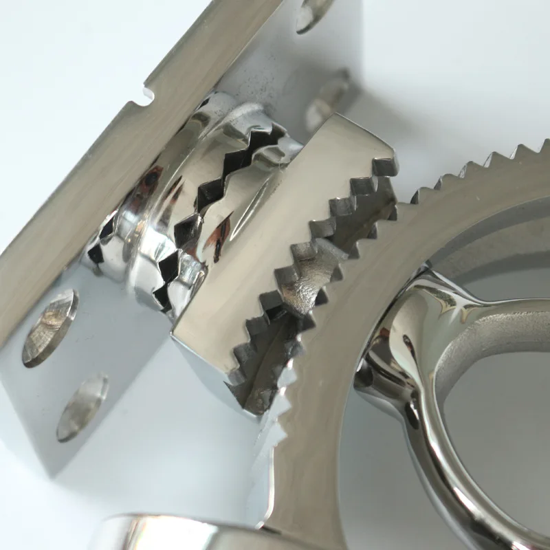 Custom adjustable stainless steel polishing stand boat fishing rod 360 holder silver