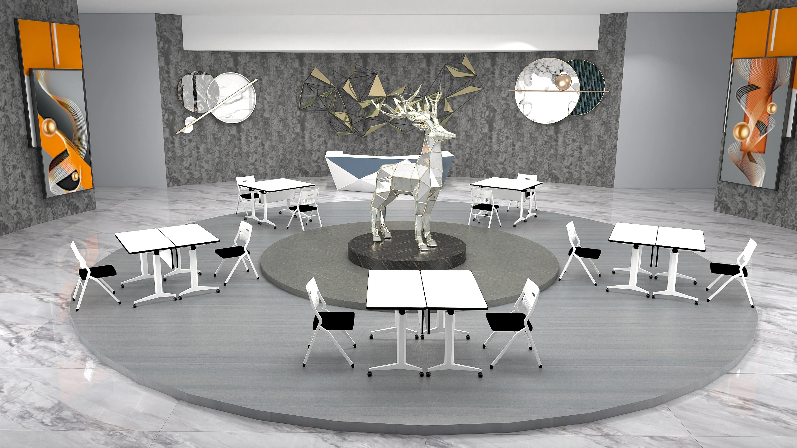 2023 ergonomic rectangular  meeting room foldable mobile modern office furniture reading folding training table conference table