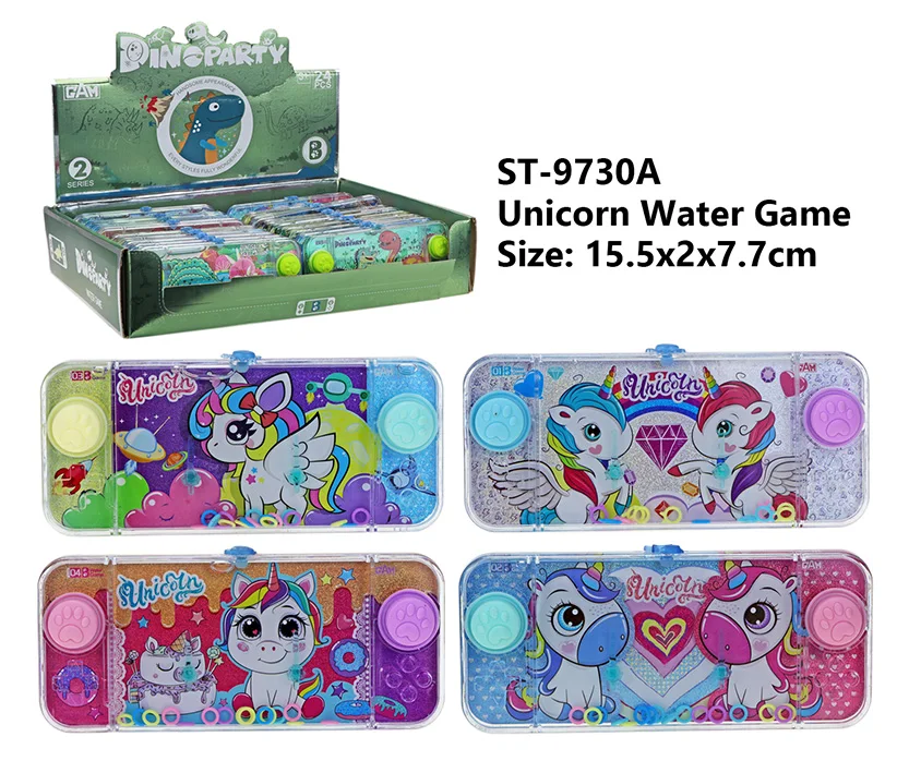 Classic Retro Game Set Transparent Kids Ring Toss Toy Parent-Child Water Game with Dinosaur and Unicorn Educational Design