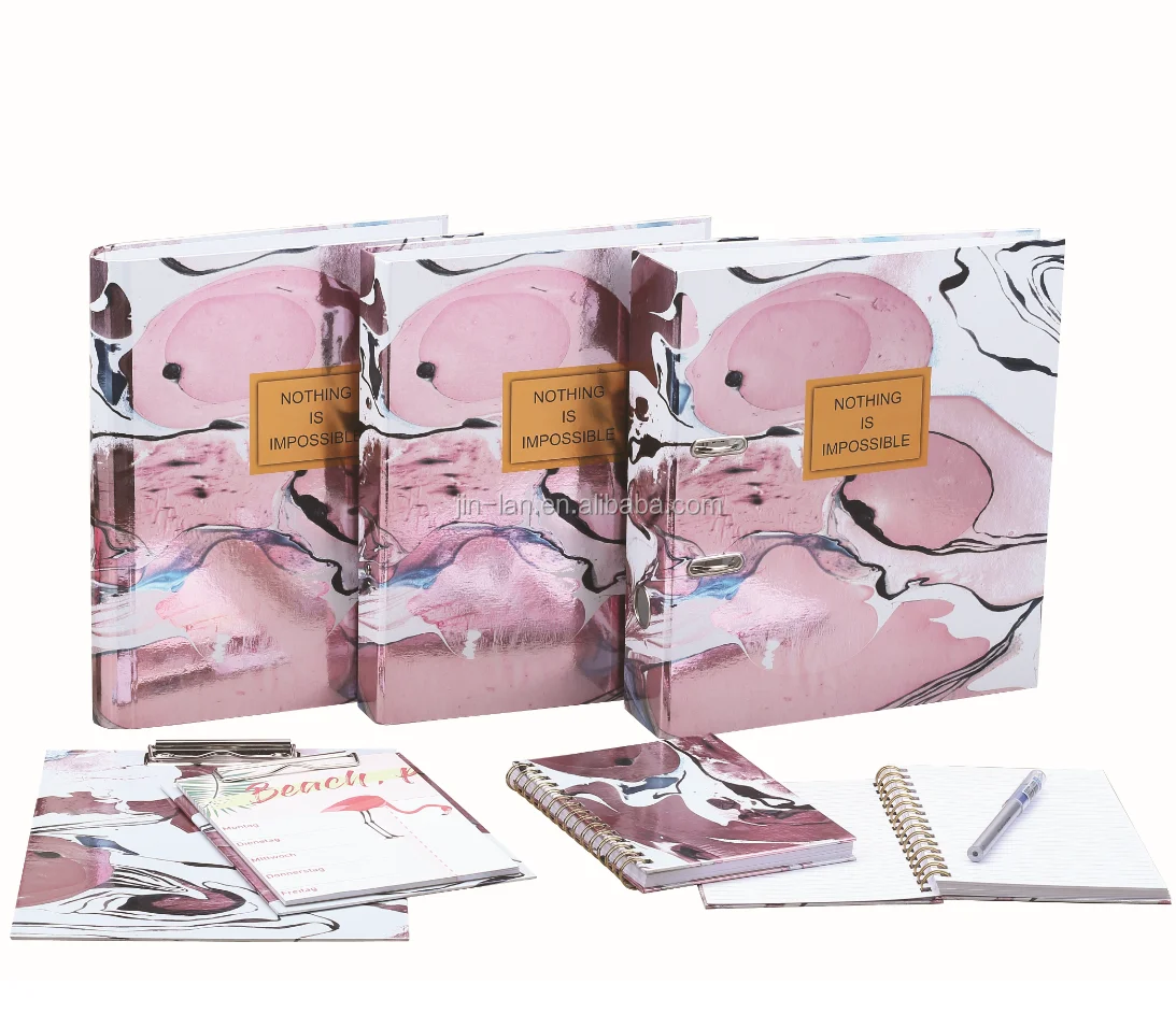 laser new design,paper ringbinder,paper lever arch file,clipboard,pink