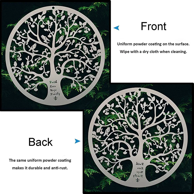 Sacred Geometry Spiritual Wooden Wall Decoration Laser Cut Wood Tree of Life Sculpture