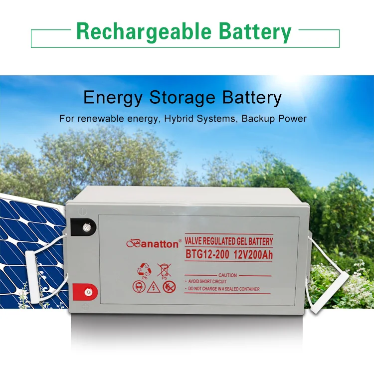 Banatton 12V 200AH Bateria Battery Solar Lead acid Battery Deep Cycle Lead Acid GEL Solar Battery Pil Solar Baterai Accu