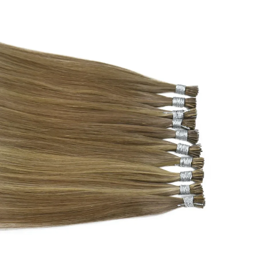 Wholesale 100% Full Cuticle Double Drawn Russian Remy Human Hair Keratin PreBonded I Tip Hair Extensions