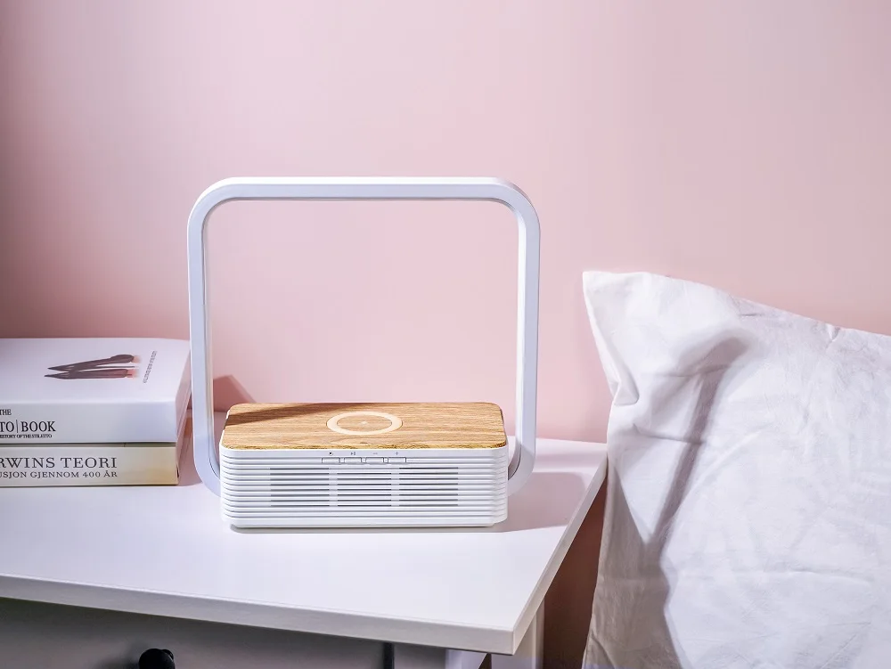 Home Decor Sound Box Speaker With Light Wood Imitation Bluetooth Wireless Charging Bluetooth Speaker Led Portable Speaker
