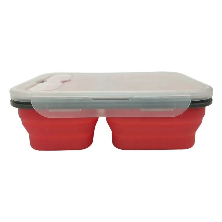 
Large Capacity Rectangular Silicone Folding Lunch Box With Lid Sealed Microwave Portable Preservation Box 