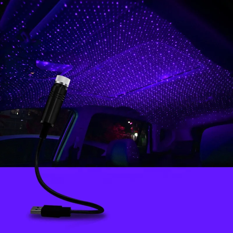 Lonvel Blue Atmosphere Light 100mw USB Car Projector LED Starry Sky Projector Lamp Decorative Car Roof Top Ceiling Star Light