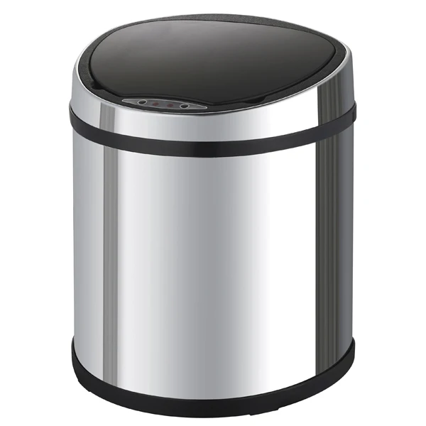 Semi Round Stainless steel bin 9L 12L 20L Automatic Smart Sensor Garbage Trash Bin Can Intelligent Trash