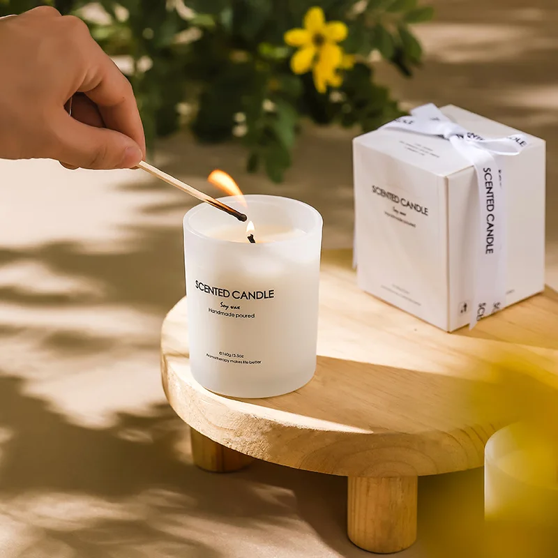 Home Decoration Glass Jar Scented Candles Christmas Gift Set Soy Wax Other Candle Private Label