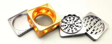 Square shape 55mm 4part herb grinder high-quality magnet work herbal accessories grinder aluminum herbal grinder crusher