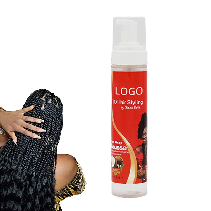 Private Label Extra Firm Hold Styling Mousse For Braid Shining Hair Styling Foam Jam Mousse For Smooth Hair Oil