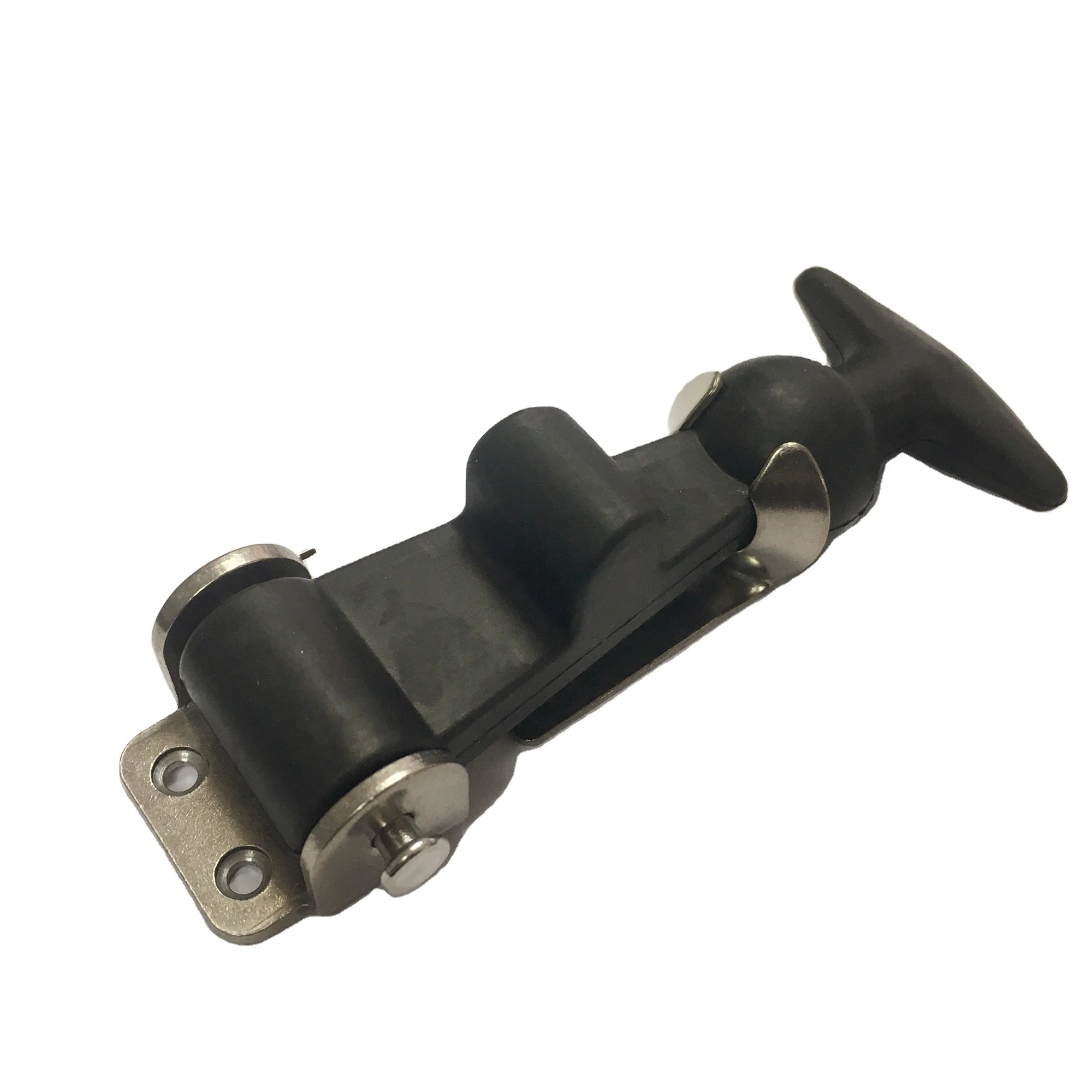 Metal T-Handle Black Rubber Hood Latch Catch Strap Kit for Tool Box, Vehicle Engine