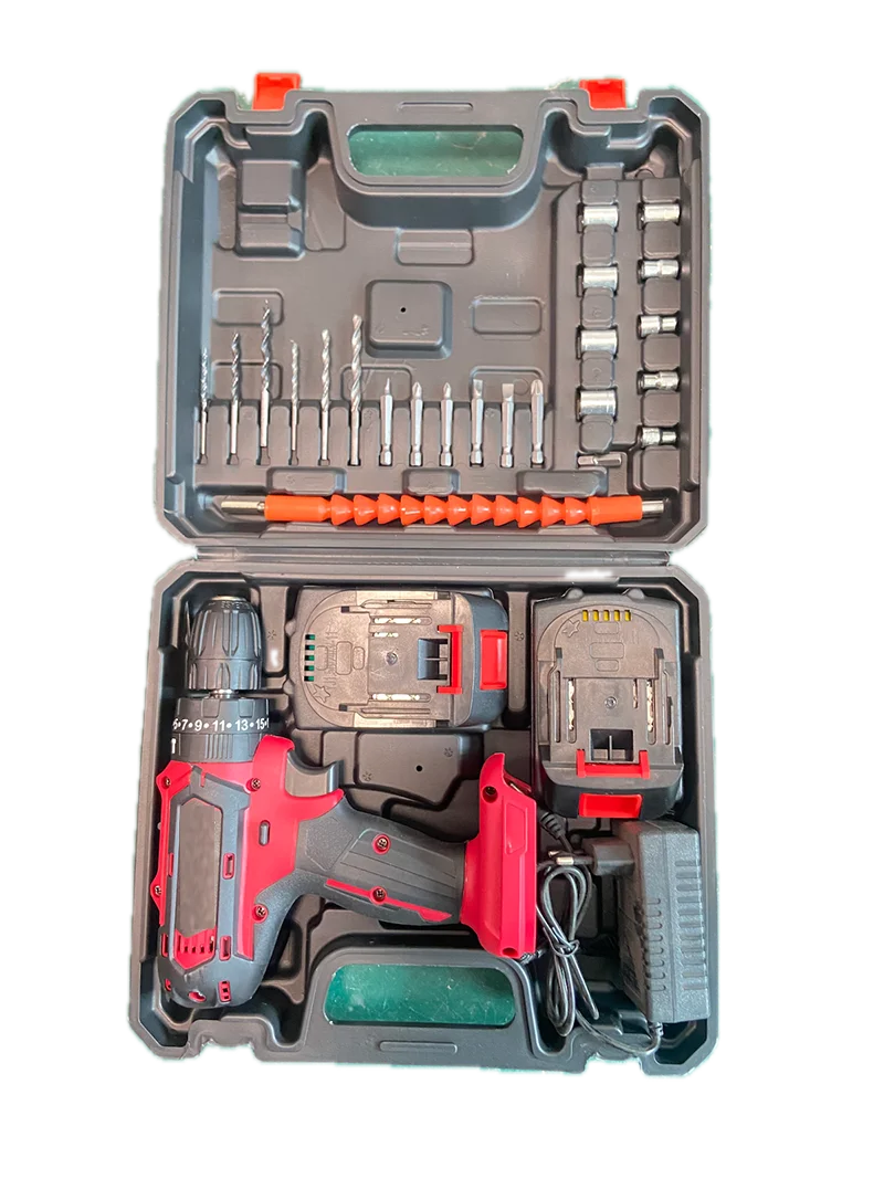 Multifunctional set of 21V electric brush drill tools Cordless impact drill Brushless brushed screwdriver Cordless drill