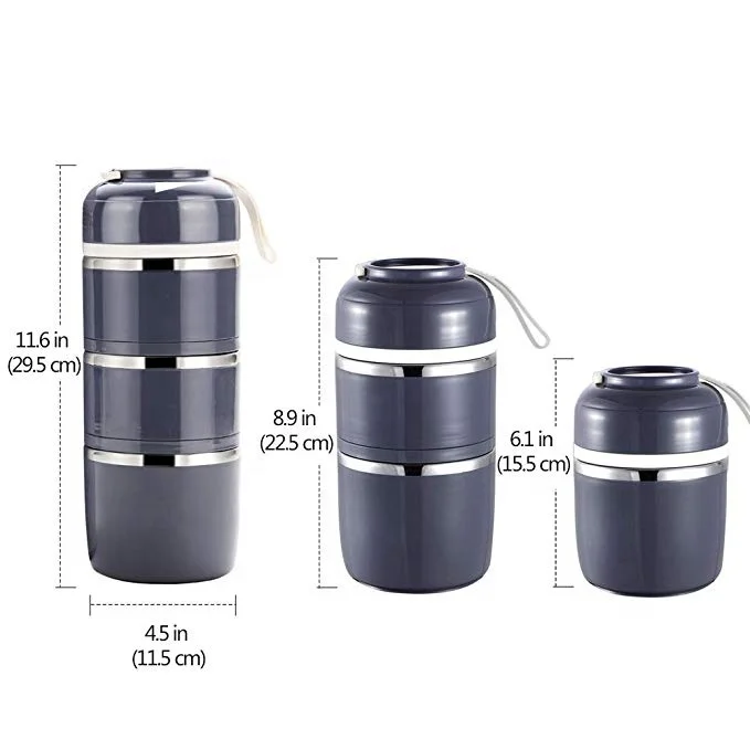 Amazon Hot Sale Insulation Food Container leakproof tiffin japanese bento box for food school stainless steel lunch box