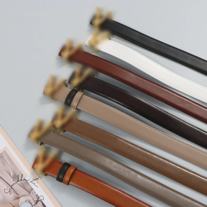 Ladies genuine Leather Fashion C Designer Luxury V Belt Black custom Belts for Women