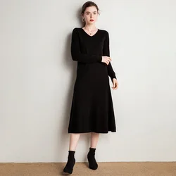 Wholesale high quality long Cashmere wool dress