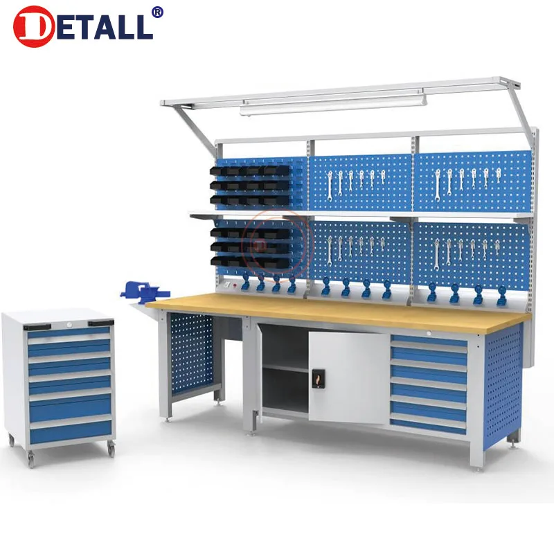 ESD industrial heavy duty computer phone repair garage lab antistatic workbench table with rubber mat top
