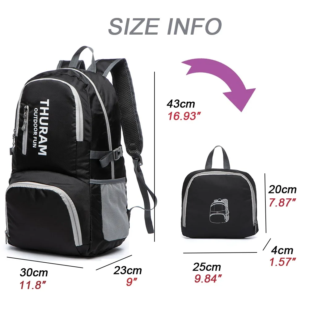 35L Waterproof Foldable Camping Light Weight Bag Packable Hiking Sports Outdoor Travel Backpacks