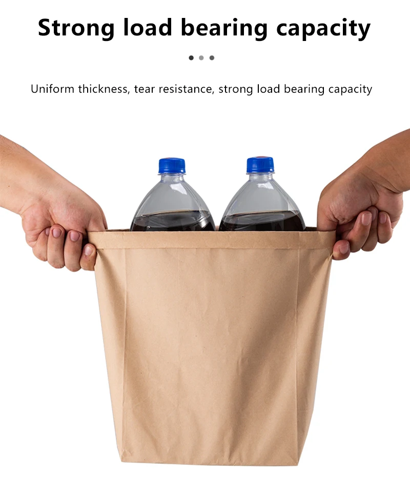 Custom Kraft Paper Shopping Bag With Your Own Logo White Black Paper Bag With Logo, Recycled Brown Kraft Paper Bags With Handle