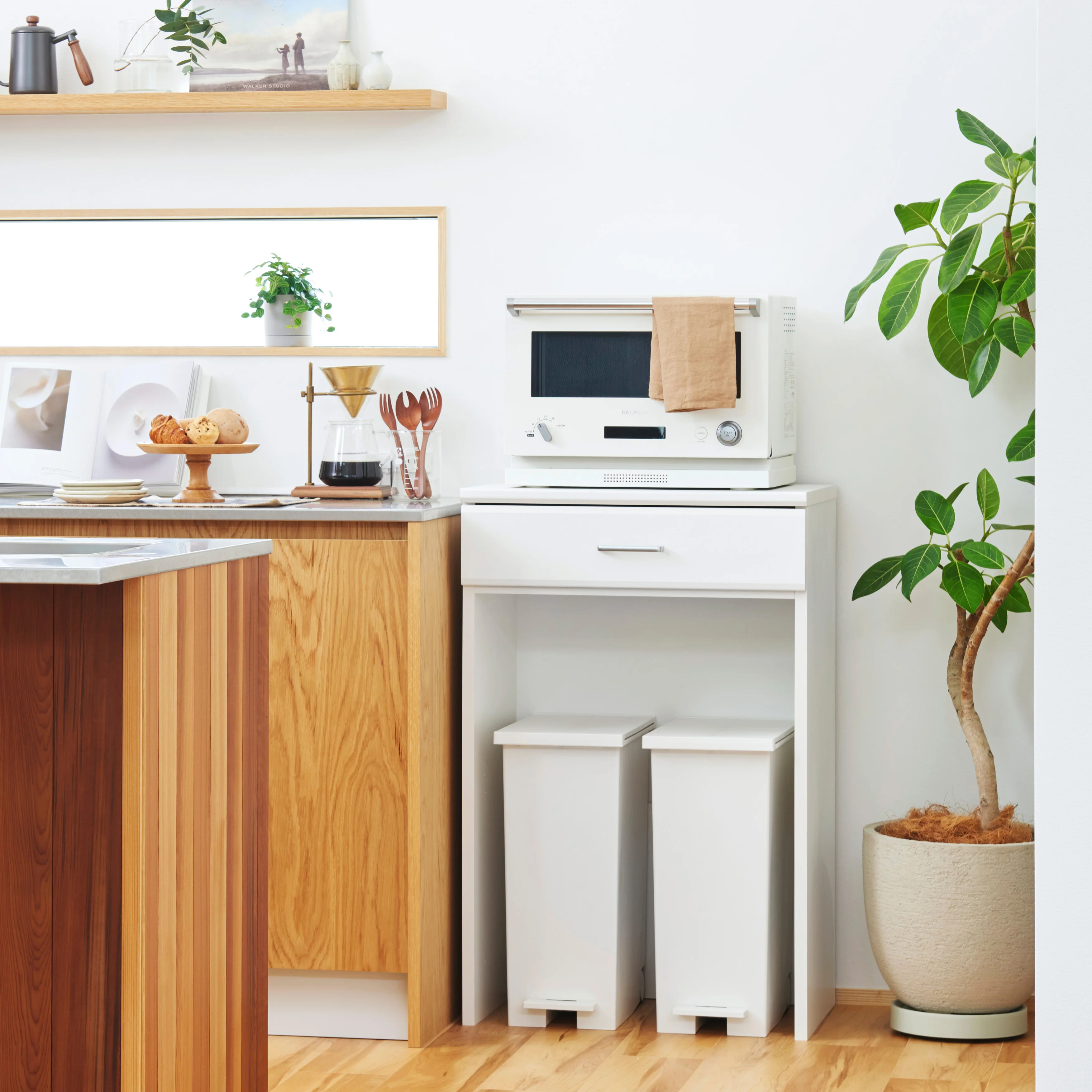 Modern Japanese Style Furniture Ready to Assemble Wooden Kitchen Cabinets for Home Storage