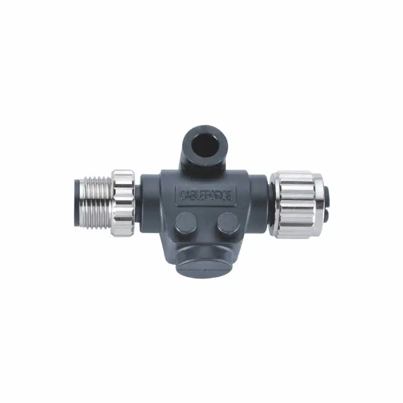 Терминатор М12 5pin A, штекер-гнездо, встроенный I-адаптер, литой резистор 120 Ом, латунный винт NMEA2000 для лодки