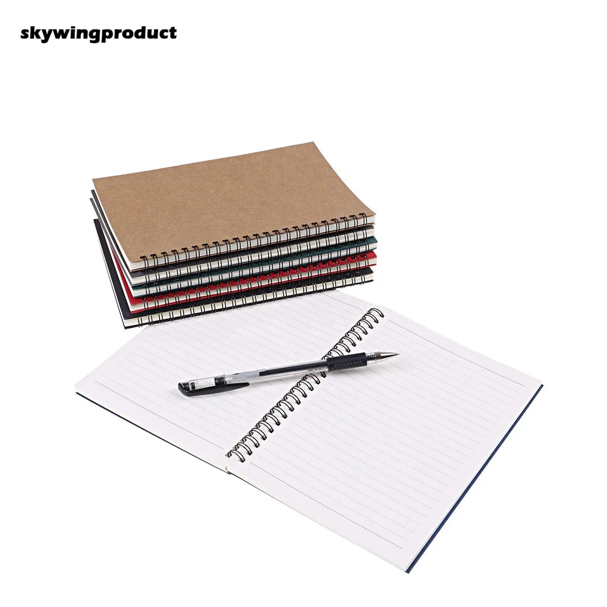 Skywing product 6 Colors  7.3 x 9.3 Inch 100 Pages Spiral Soft-cover Notebook For Students School Office Working Supplies