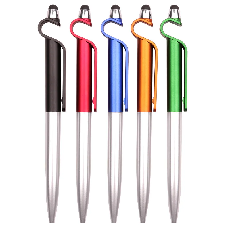 Mobile Phone Holder Gift Pen Personalized Custom Logo Multifunction Promotional Plastic Ball Pen