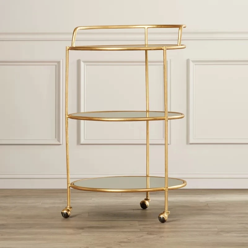 Скандинавская модная многослойная Мобильная металлическая тележка с зеркалом