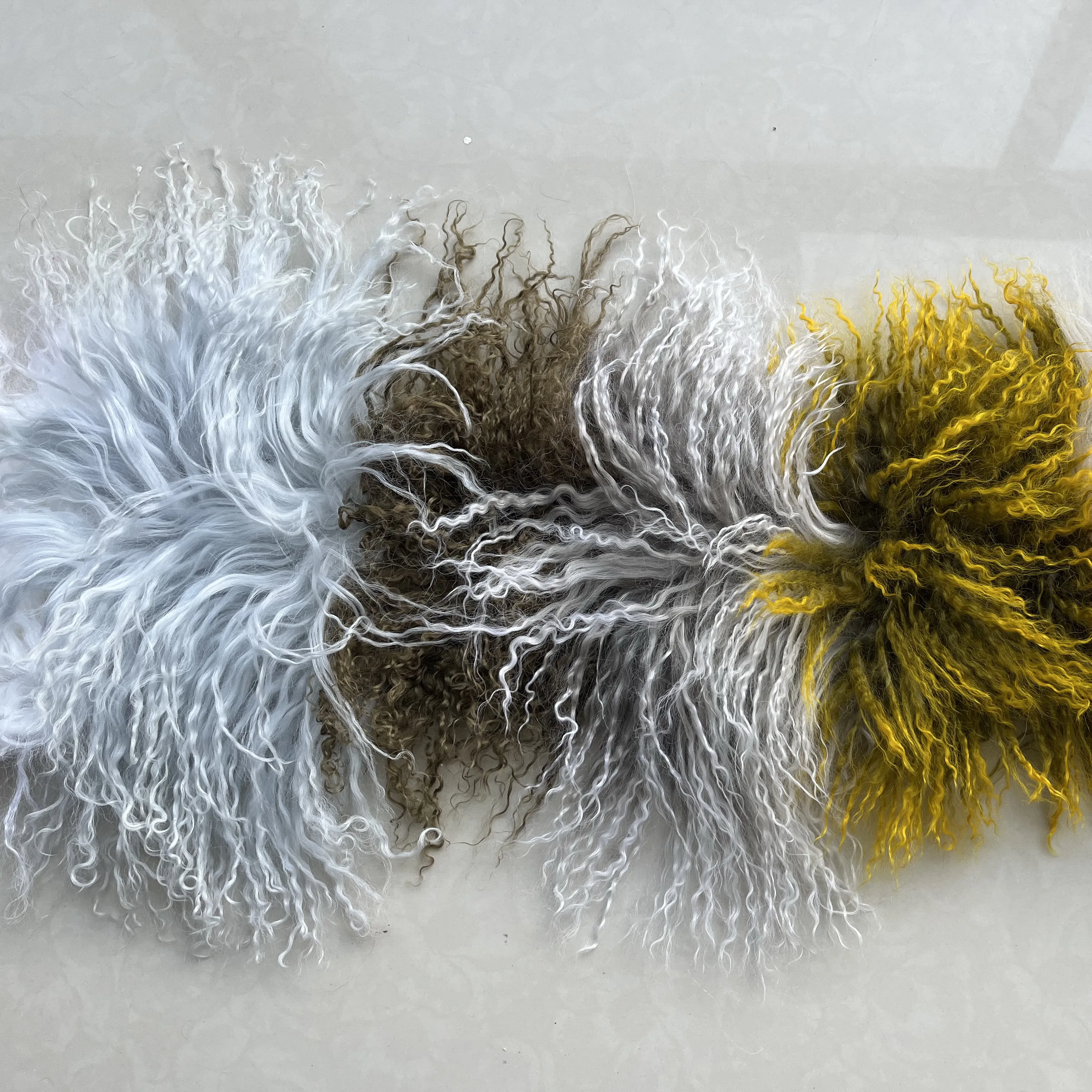 Curlyfur Grey Color  60x120cm Leather Measurement Soft Wool Natural Fur 100% Real Fiber Tibetan Sheepskin Lining Skins Plate