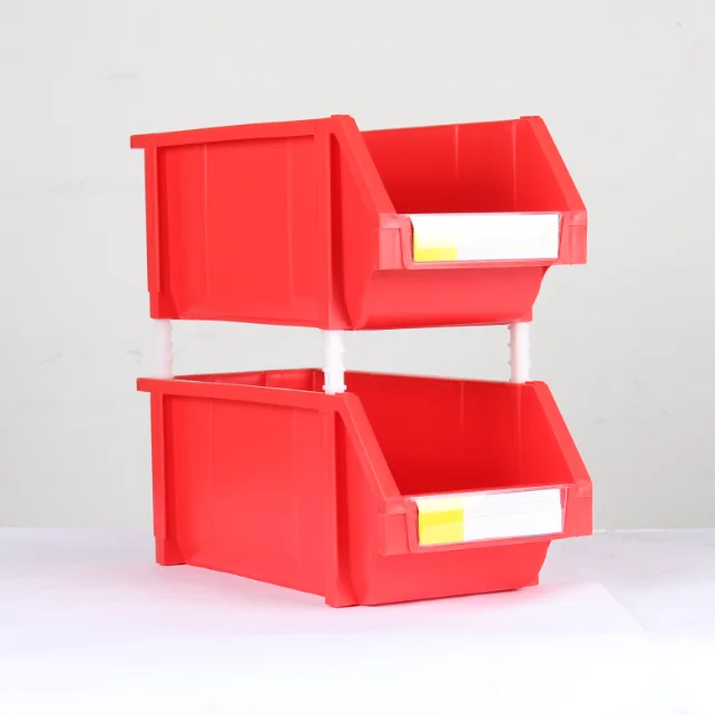 Front opening heavy duty warehouse storage bin plastic stackable storage box picking bin for screws nuts bolts storage