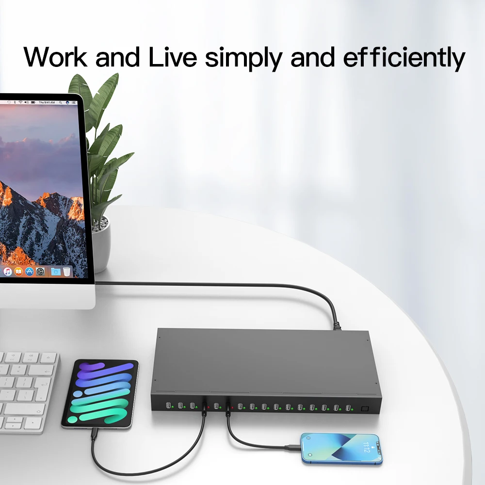 C-165 Sipolar 16 port usb hub power adapter 200W  usb fast charging station