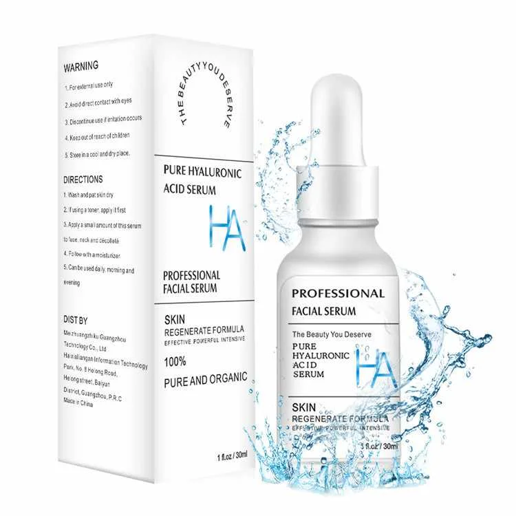 Amazon Hot Selling Hyaluronic Acid Serum 100% Pure Private Label Anti Aging Moisturizing Hyaluronic Acid Face Serum For Face