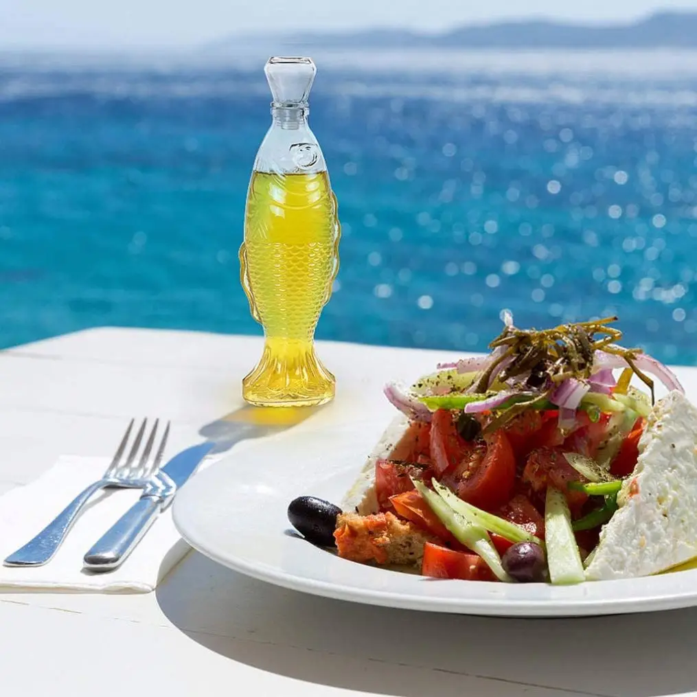 Hight Quality Mouth Blown whiskey animal shaped fish Wine Fashion Slanted Glass Decanter For Hotel Restaurant Feast