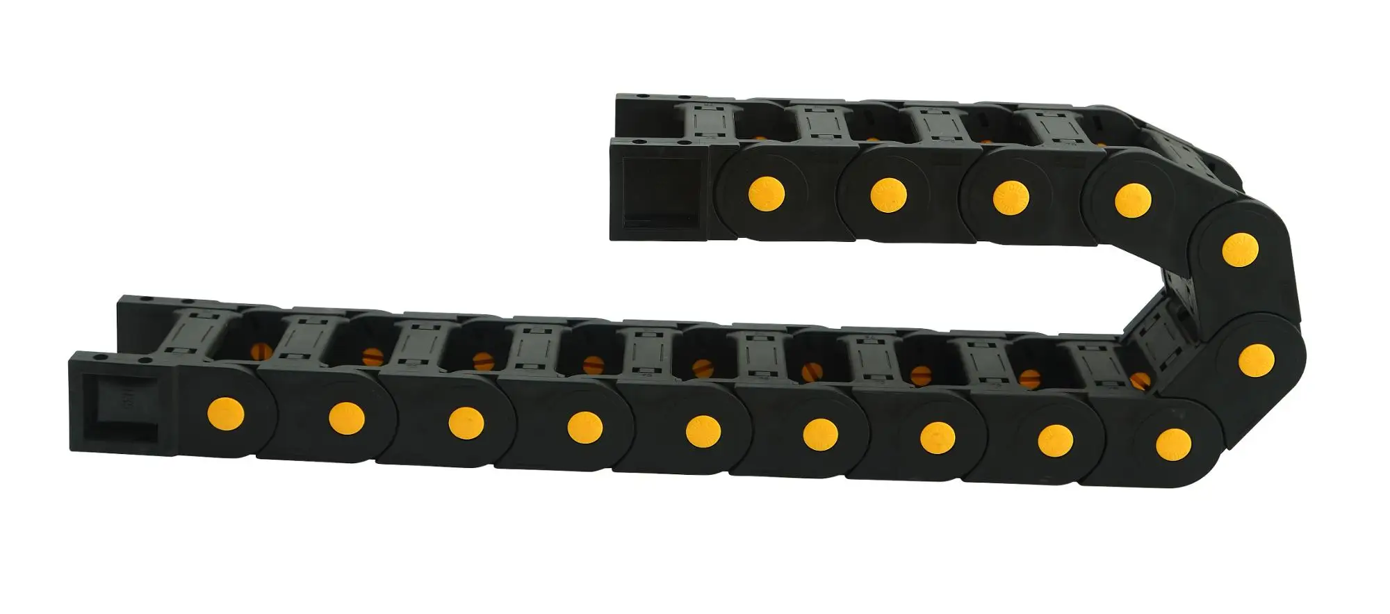 Custom Nylon Towline Flexible Cable Drag Chain With Plastic Bracket 25x57mm